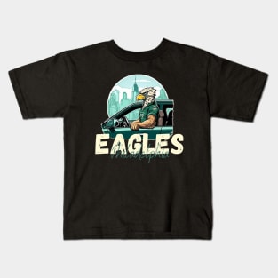 Philadelphia eagles football player graphic design cartoon style beautiful artwork Kids T-Shirt